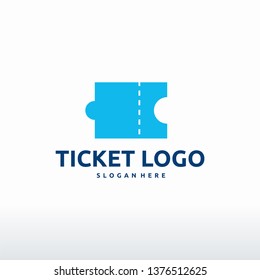 Simple Ticket logo designs concept vector