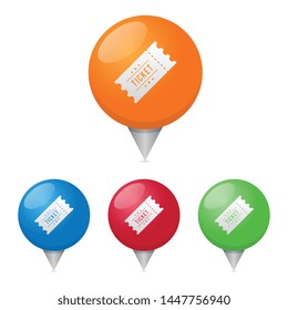 Simple Ticket Map Pin Markers