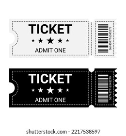 Simple tickets. Black and white. Vector illustration.