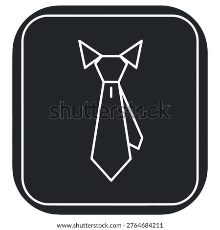 Simple tie icon for business formal wear and fashion