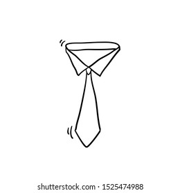 Simple Tie Icon Vector with doodle style