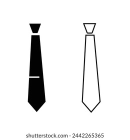  Simple Tie Icon Vector. Neck illustration symbol. Man apparel sign or logo  3 3 4