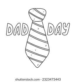 Simple tie illustration for father day. Hand drawn doodle style. Vector illustration isolated on white.