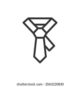 Simple tie line icon. Premium symbol in stroke style. Design of tie icon. Vector illustration.