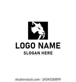 simple tiger face logo design. tiger head face logo vector icon template