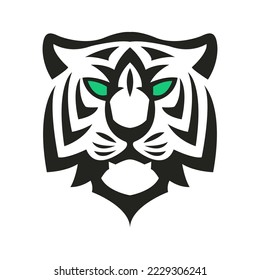 simple tiger head face for logo vector icon template