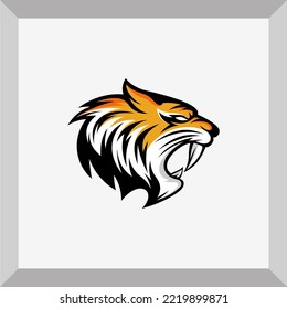 simple tiger head logo for icon or symbol