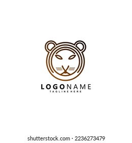diseño de icono del logotipo de cabeza de tigre simple sobre fondo blanco