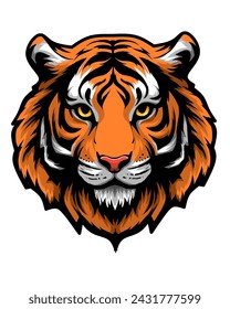 simple tiger head vector logo