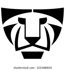 einfaches Tigerlogo auf Schwarz auf Weiß