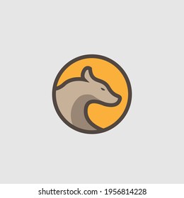 Simple tiger logo design template in circle