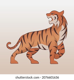 Simple Tiger vector illustration with classic color design