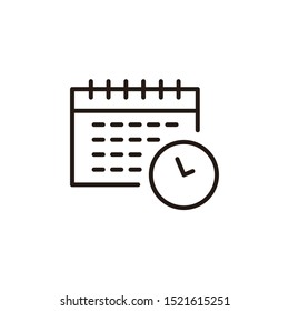 Simple of Time and clock icon template color editable. Contains such Icons as Time Inspection, Log, Calendar and more symbol vector sign isolated on white background for graphic and web design.