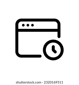 Simple Time icon combined with web icon. The icon can be used for websites, print templates, presentation templates, illustrations, etc