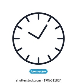 Simple Time icon template color editable. Time Inspection symbol vector sign isolated on white background for graphic and web design.
