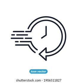 Simple Time icon template color editable. Time Inspection symbol vector sign isolated on white background for graphic and web design.
