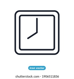 Einfache Zeitsymbol-Vorlagenfarbe editierbar. Zeiterfassungssymbol, Vektorsymbol einzeln auf weißem Hintergrund für Grafik und Webdesign.