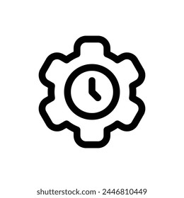 Simple Time Management line icon isolated on a white background