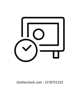 Simple time is money line icon. Stroke pictogram. Vector illustration isolated on a white background. Premium quality symbol. Vector sign for mobile app and web sites.