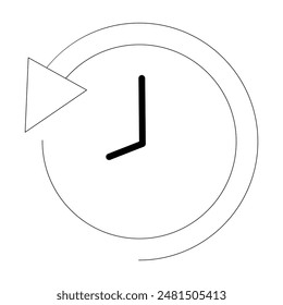 Simple of Time Related Vector Line Icon. Icon as Timer, Speed, Alarm, Restore, Time Management, Calendar and more. Vector Simple icon. Eps 10. 