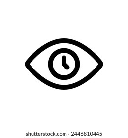 Simple Time Vision line icon isolated on a white background	