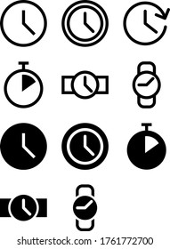 Simple time and watches icons