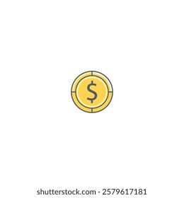 A simple and timeless coin icon, representing money and currency, perfect for finance apps, banking graphics, and economic branding.