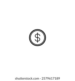 A simple and timeless coin icon, representing money and currency, perfect for finance apps, banking graphics, and economic branding.