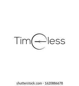 Simple Timeless Logo With Clock Illustration