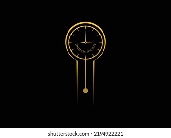 Simple Timeless Logo With Clock Illustration..eps