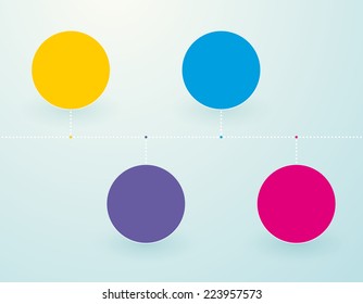 simple timeline with colored circles