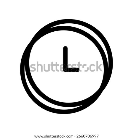 Simple Timepiece Graphic Enclosed in a Concentric Circle Frame