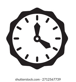 Arte vetorial de silhueta de contorno de relógio de temporizador simples