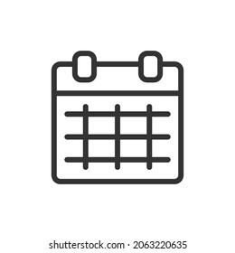 Simple timetable line icon. Premium symbol in stroke style. Design of timetable icon. Vector illustration.