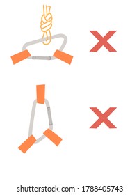 Consejos sencillos sobre cómo utilizar el carabinero metálico en el turismo mal uso utilizar ilustración vectorial plana aislada en fondo blanco