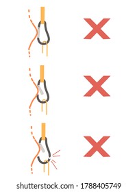 Consejos sencillos sobre cómo utilizar el carabinero metálico en el turismo mal uso utilizar ilustración vectorial plana aislada en fondo blanco