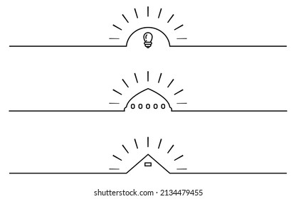 Simple title decorations, decorative borders, glowing light bulbs and Islamic temples, mosques and pyramids