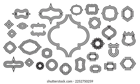 Simple title frames in various shapes. Geometric marks, icons and badges.