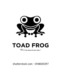 simple toad frog vector illustration logo concept