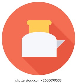 Simple toaster icon design, representing kitchen appliances and breakfast preparation.