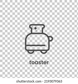 Simple toaster icon. Stroke pictogram. Vector illustration isolated on a transparent background PNG. Premium quality symbol. Vector sign for mobile app and web sites.