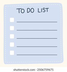 A simple to-do list template with empty checkboxes for task organization.