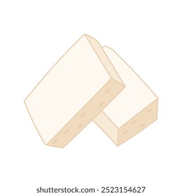 Simples ilustração vetor de tofu em estilo de cor linear isolado em um fundo branco