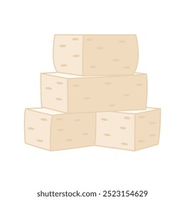 Simple tofu vector illustration in lineal color style isolated on a white background