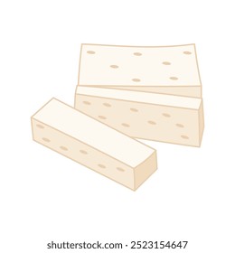 Simples ilustração vetor de tofu em estilo de cor linear isolado em um fundo branco