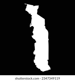 Simple Togo Map Isolated on Black Background, can be used for business designs, presentation designs or any suitable designs.