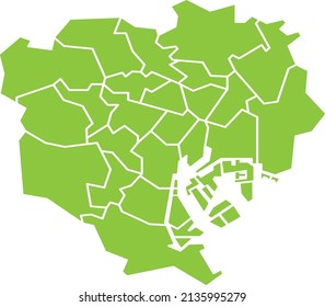 Simple Tokyo 23 wards division map