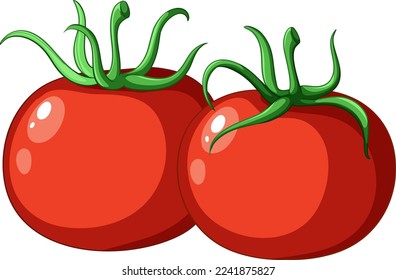 Eine einfache Tomatenkarikatur, einzelne Illustration