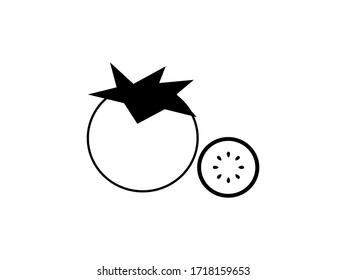 Simple tomato icon with a transparent background