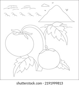 A simple tomato line Arts design 